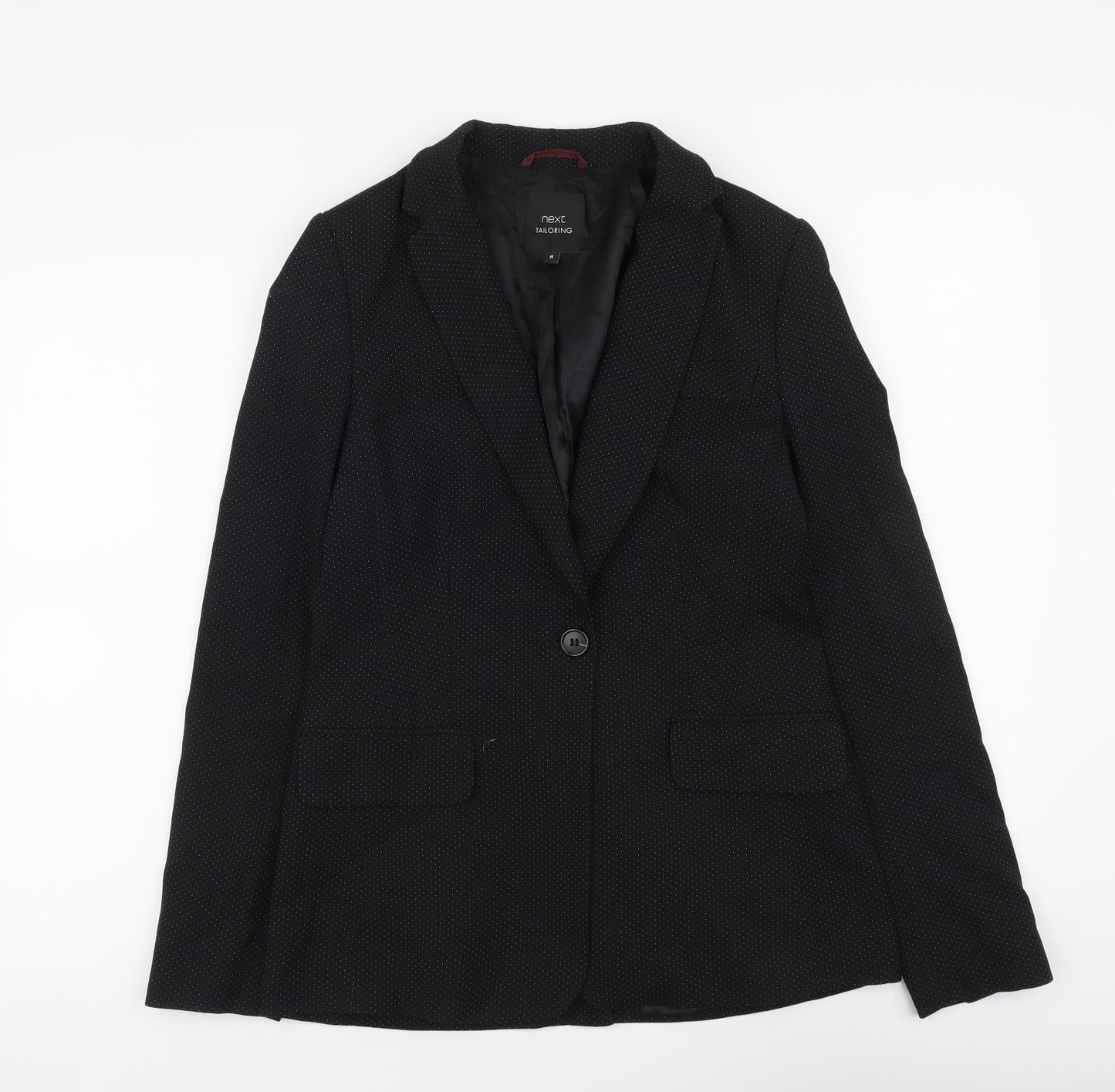 NEXT Womens Black Polka Dot Polyester Jacket Suit Jacket Size 8