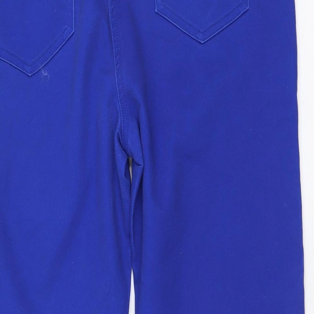 Soon Womens Blue Cotton Cropped Trousers Size 14 L23 in Regular Button