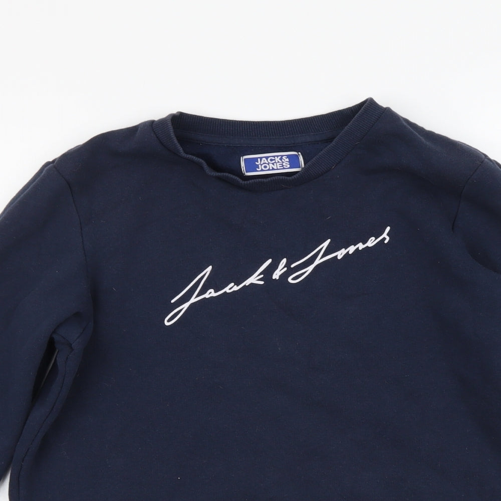 JACK & JONES Boys Blue Cotton Pullover Sweatshirt Size 14 Years Pullover