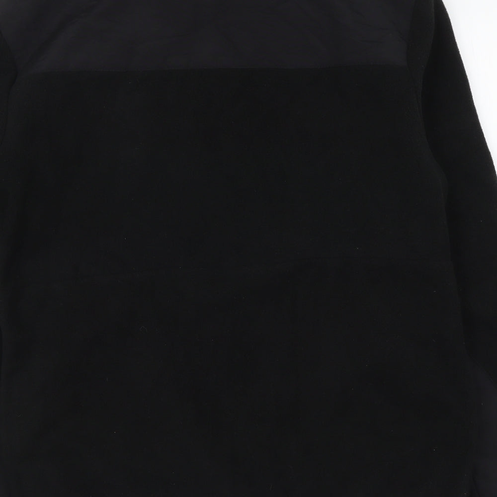 Workout Mens Black Polyester Full Zip Hoodie Size M