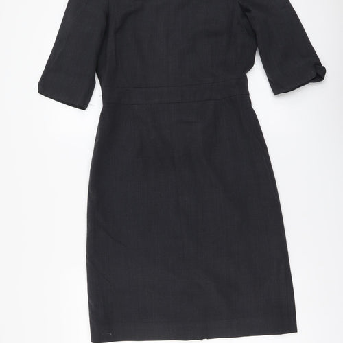Cadenza Womens Grey Polyester A-Line Size S Boat Neck Zip