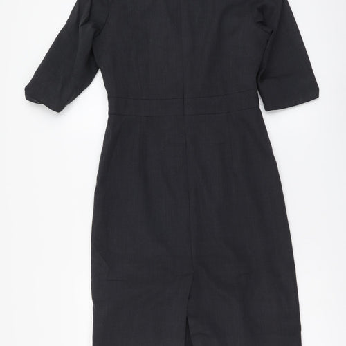 Cadenza Womens Grey Polyester A-Line Size S Boat Neck Zip
