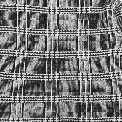 Marks and Spencer Womens Black Round Neck Plaid Acrylic Pullover Jumper Size 12