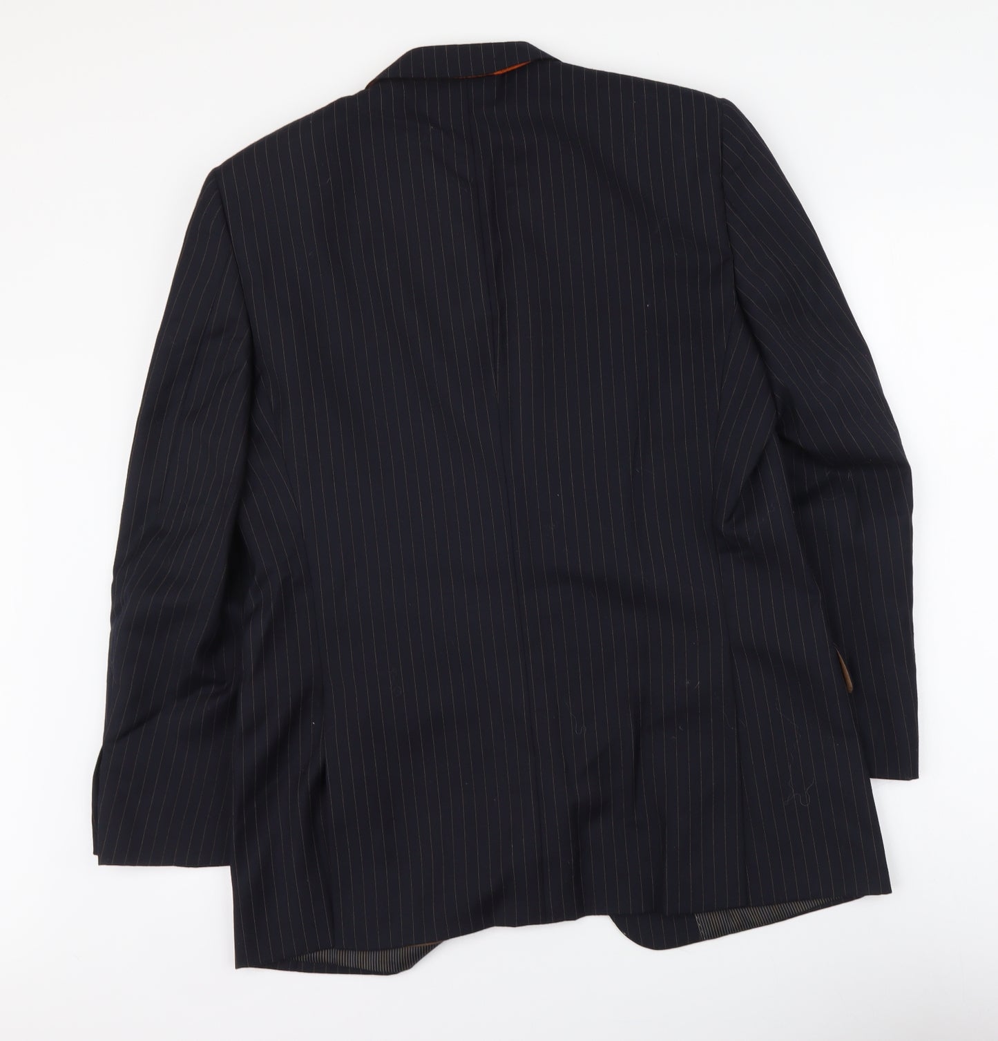 Brook Taverner Mens Blue Striped Polyester Jacket Suit Jacket Size M