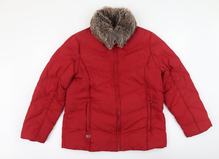 Power Down Series Womens Red Jacket Coat Size M Zip