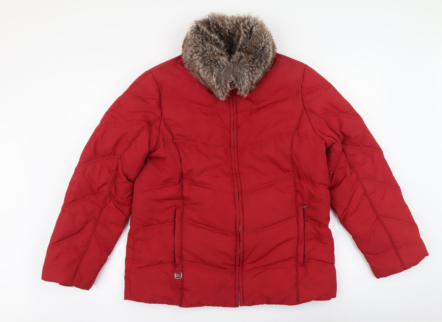 Power Down Series Womens Red Jacket Coat Size M Zip