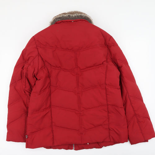 Power Down Series Womens Red Jacket Coat Size M Zip