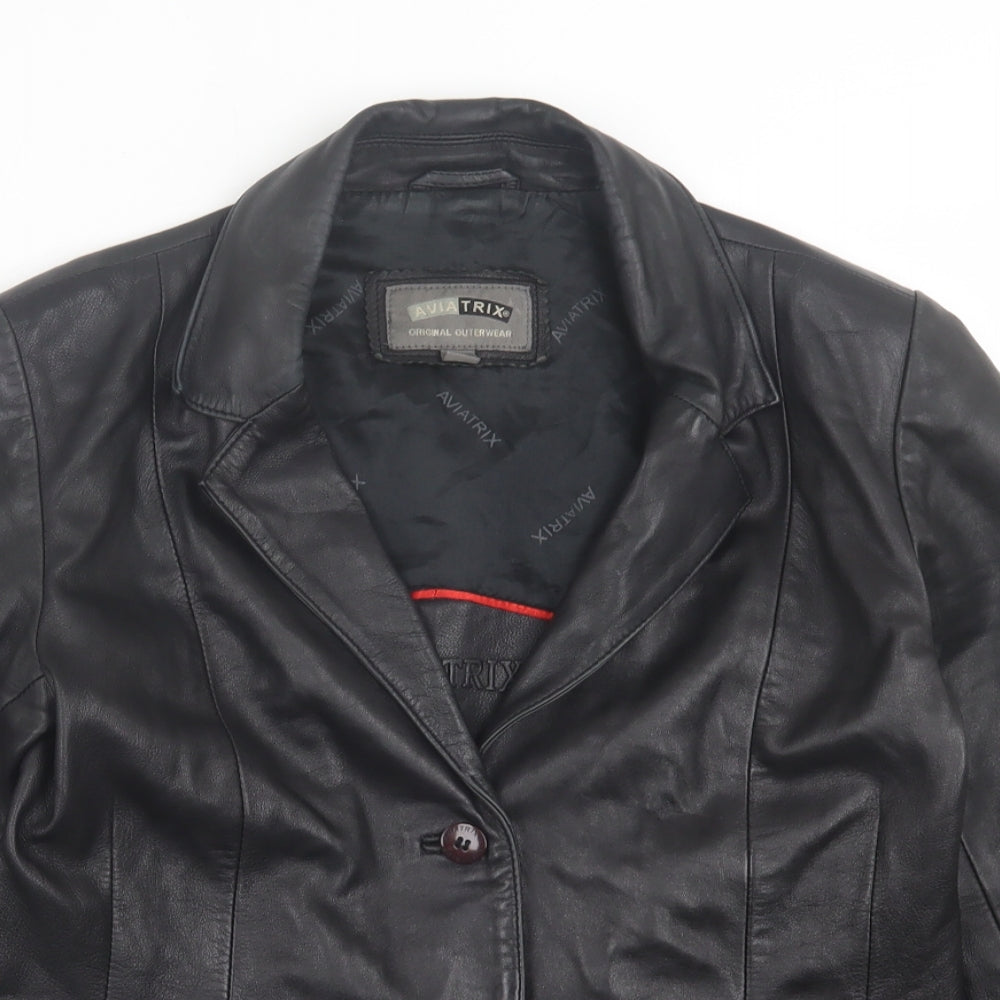 Aviatrix Mens Black Jacket Size L Button