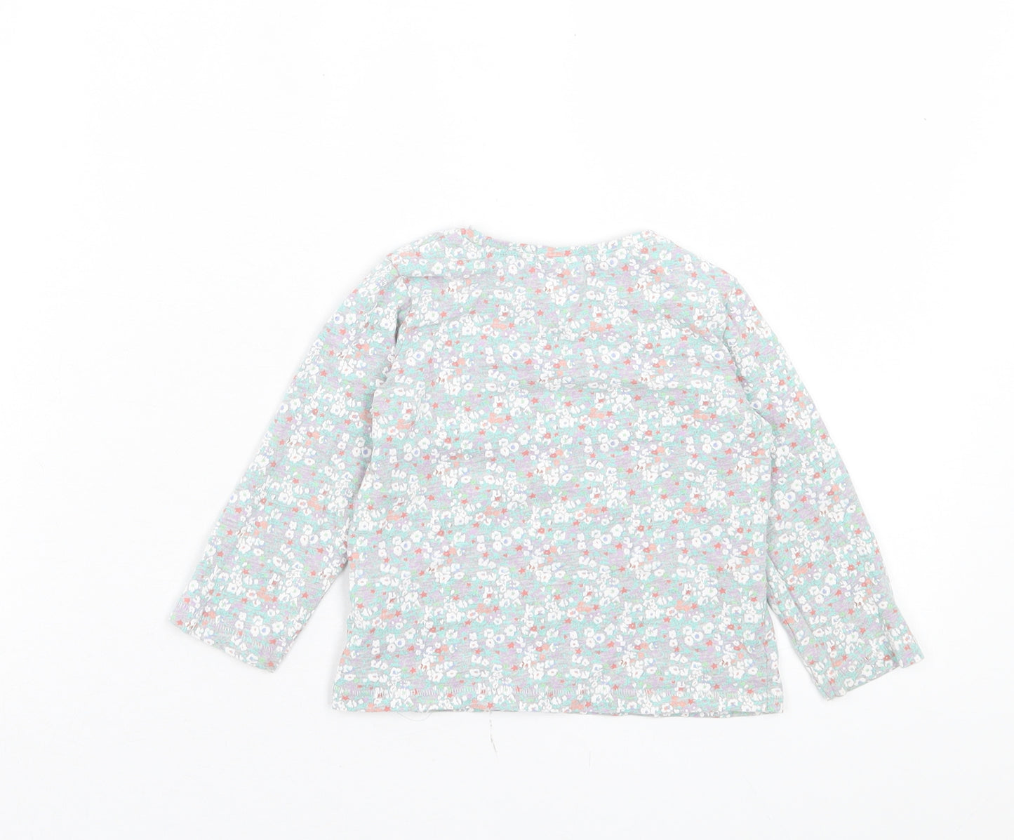 NEXT Girls Multicoloured Floral Cotton Basic Casual Size 12-18 Months Crew Neck Pullover