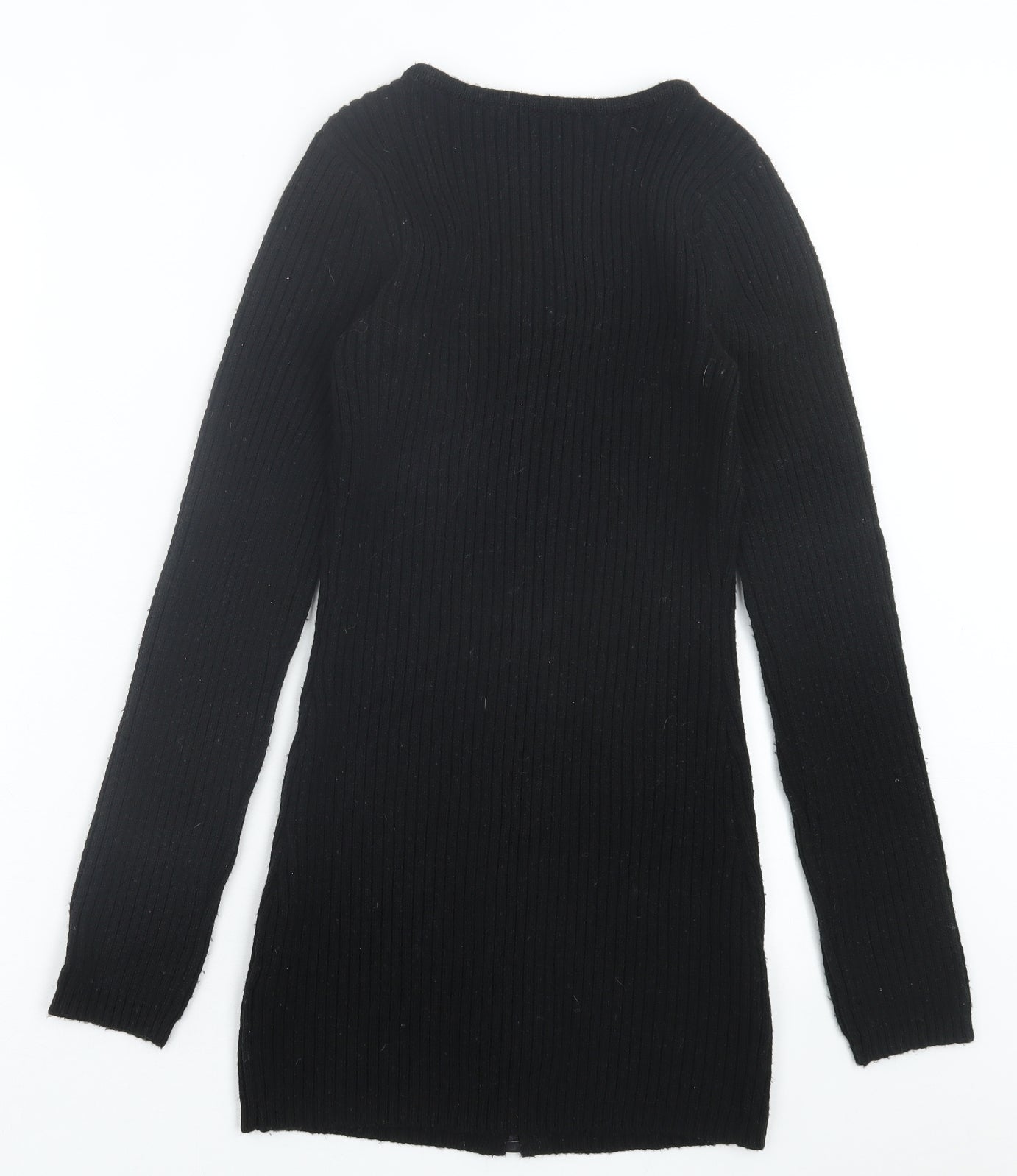Melrose Womens Black V-Neck Acrylic Cardigan Jumper Size 10