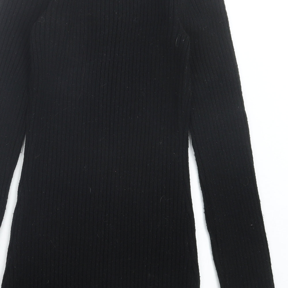 Melrose Womens Black V-Neck Acrylic Cardigan Jumper Size 10