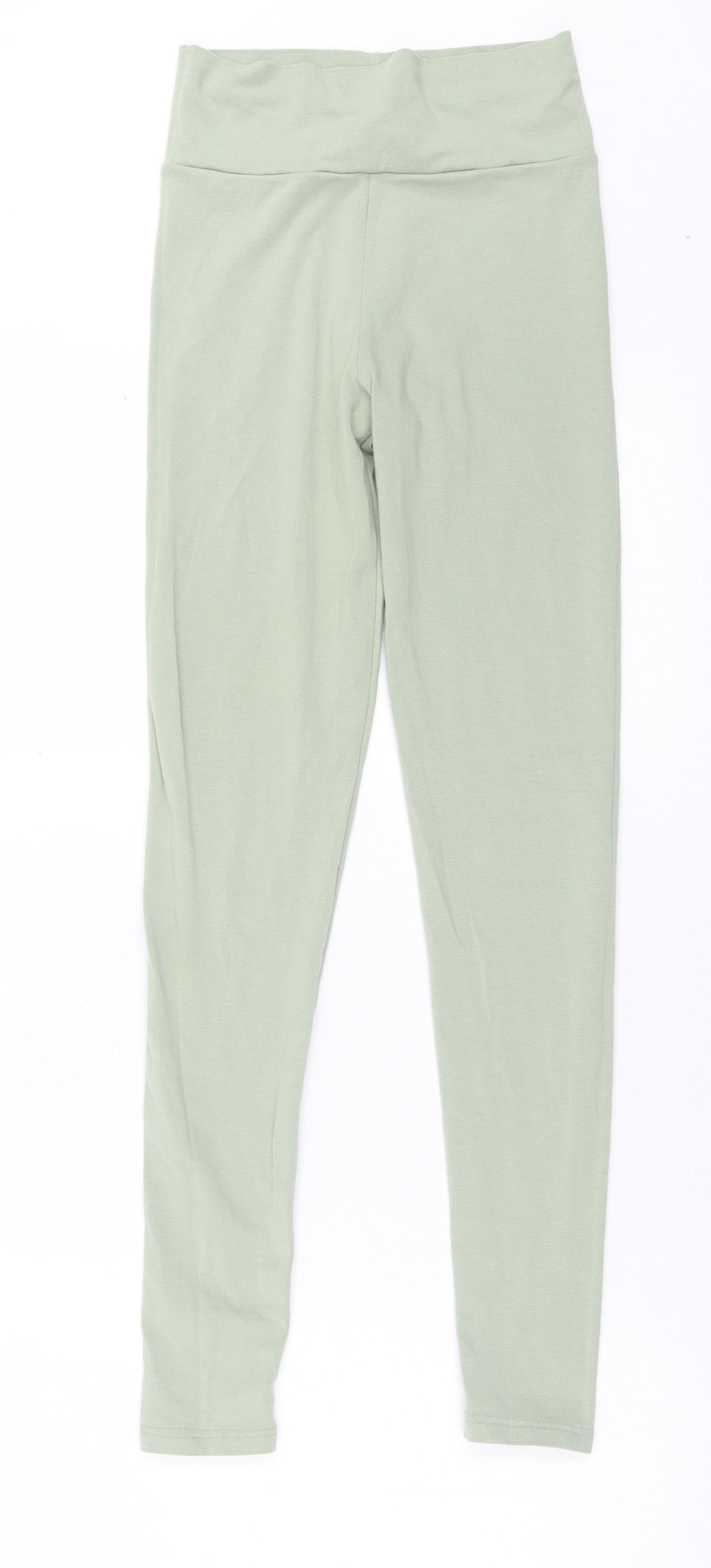 Miss Selfridge Womens Green Cotton Capri Leggings Size 8 L25 in
