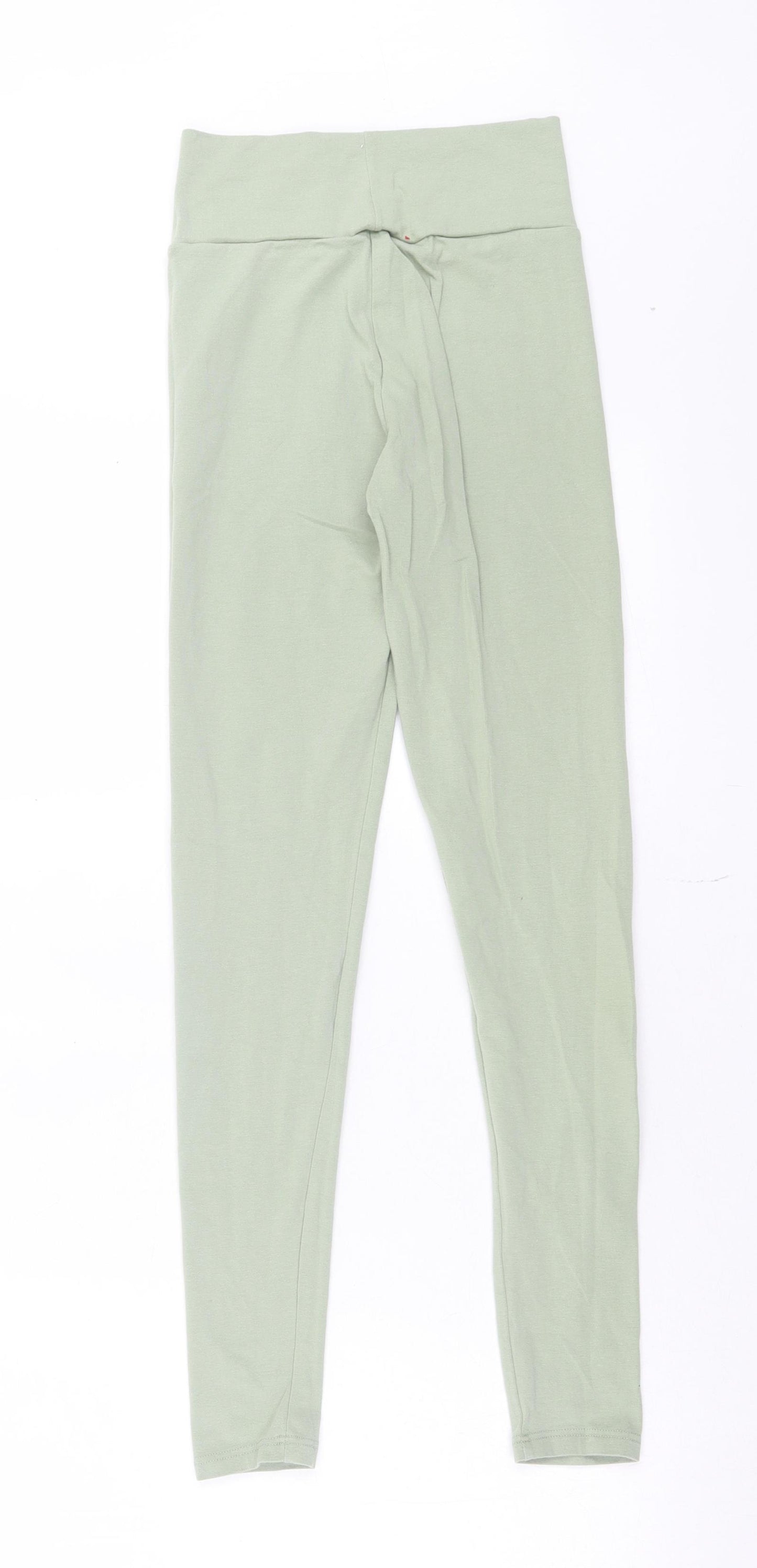 Miss Selfridge Womens Green Cotton Capri Leggings Size 8 L25 in