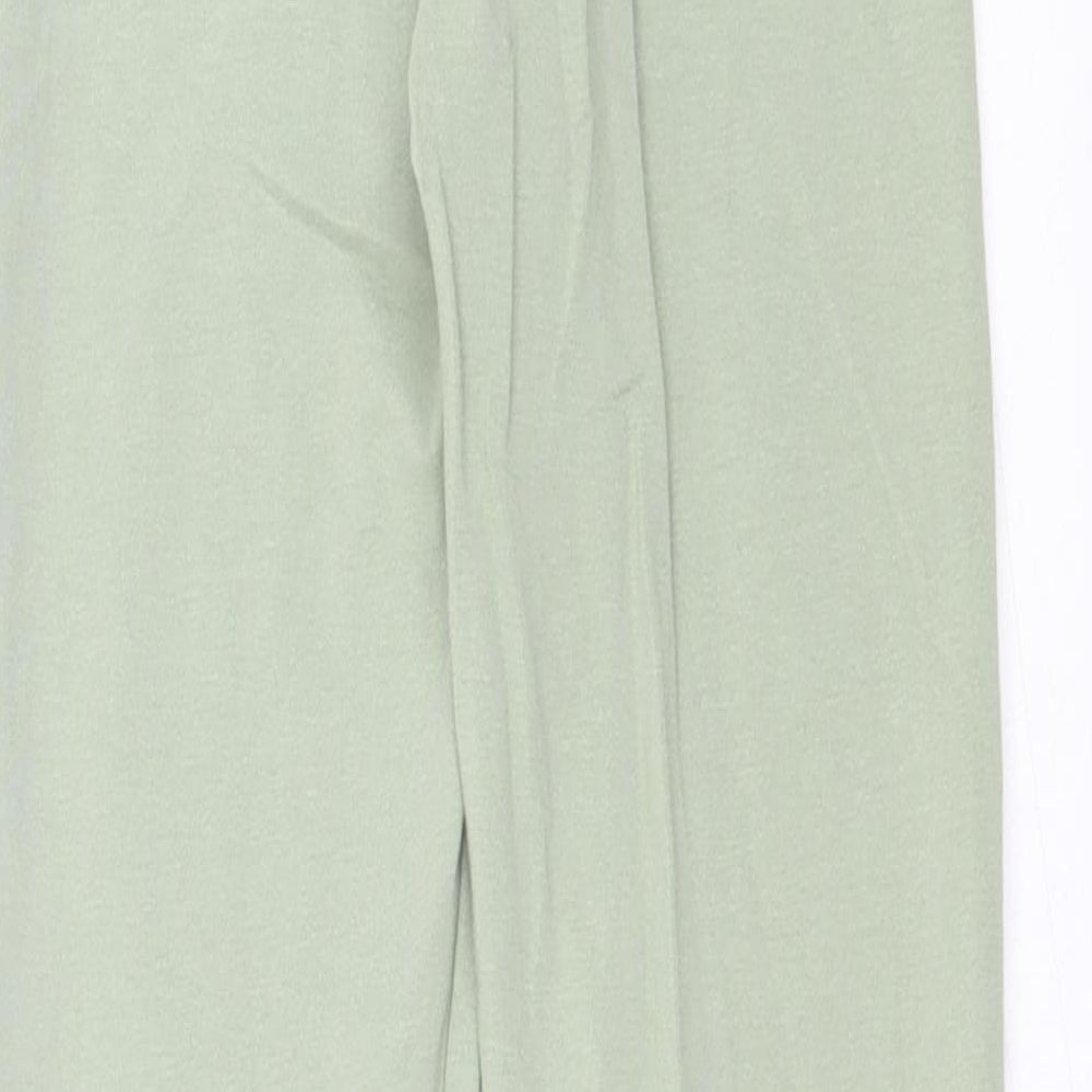 Miss Selfridge Womens Green Cotton Capri Leggings Size 8 L25 in