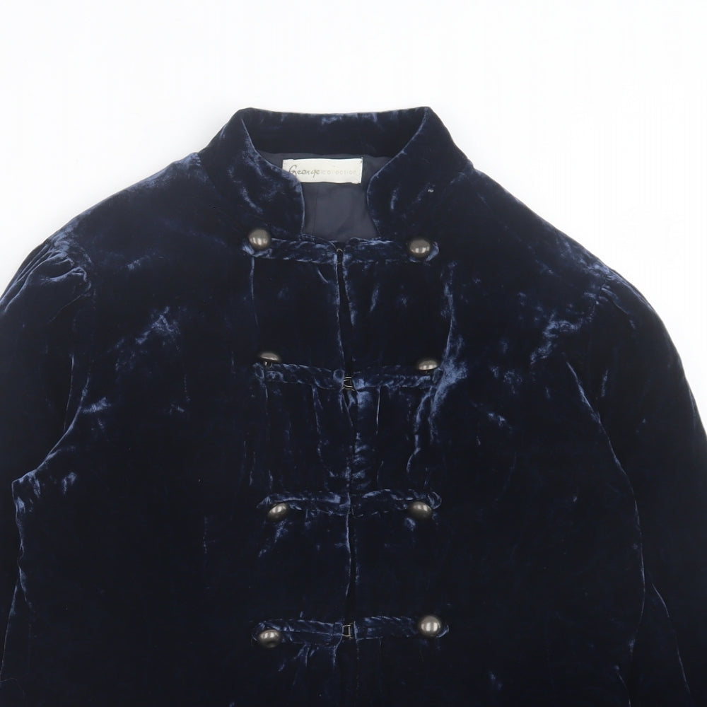 George Womens Blue Jacket Size 12 Hook & Eye