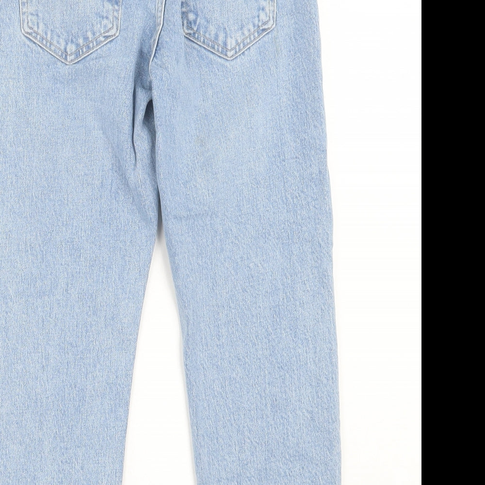 Topshop Womens Blue Cotton Straight Jeans Size 26 in L28 in Regular Button