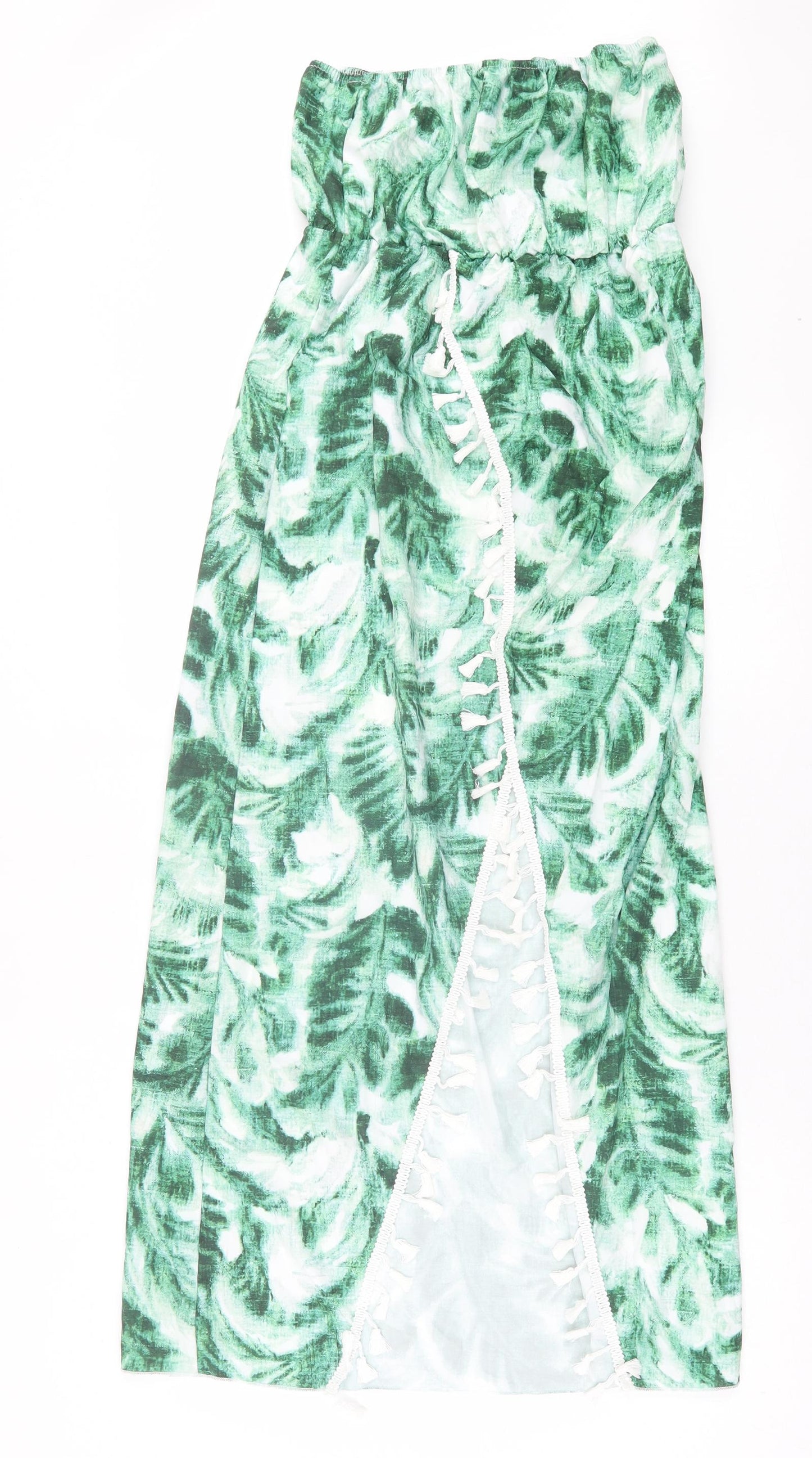 SheIn Womens Green Tie Dye Polyester A-Line Size M Off the Shoulder Pullover - Beach Cover Up