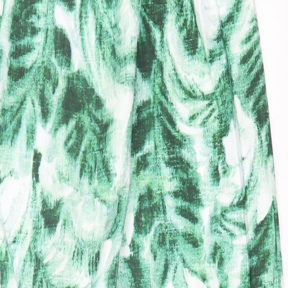 SheIn Womens Green Tie Dye Polyester A-Line Size M Off the Shoulder Pullover - Beach Cover Up