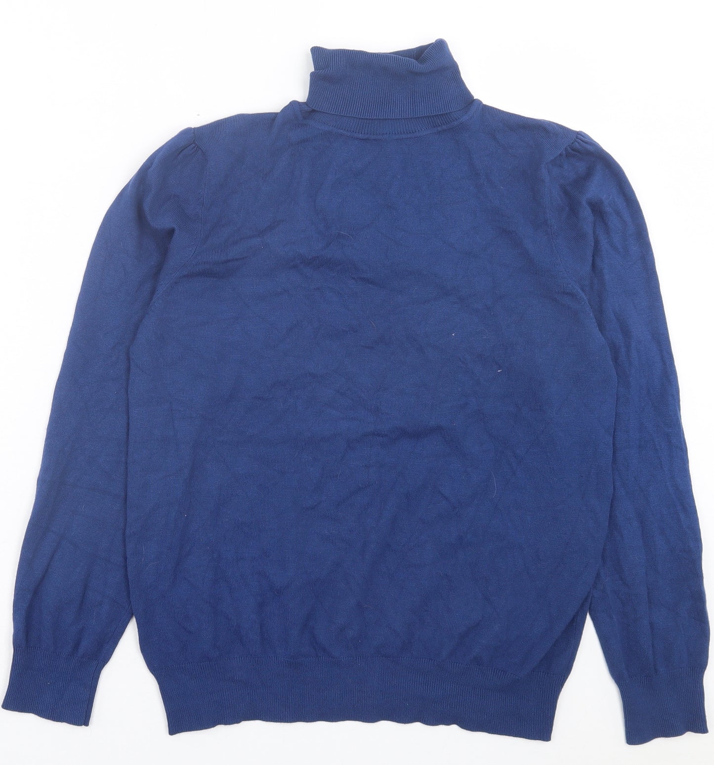 Papaya Womens Blue Roll Neck Viscose Pullover Jumper Size 18