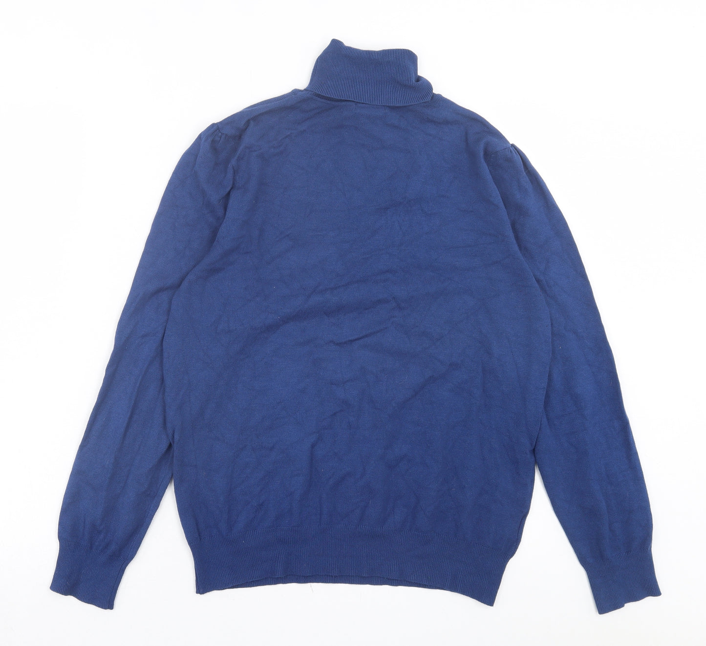 Papaya Womens Blue Roll Neck Viscose Pullover Jumper Size 18