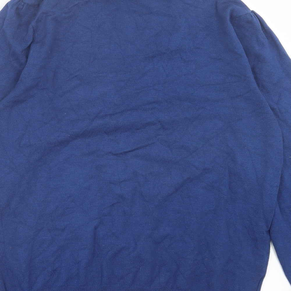 Papaya Womens Blue Roll Neck Viscose Pullover Jumper Size 18
