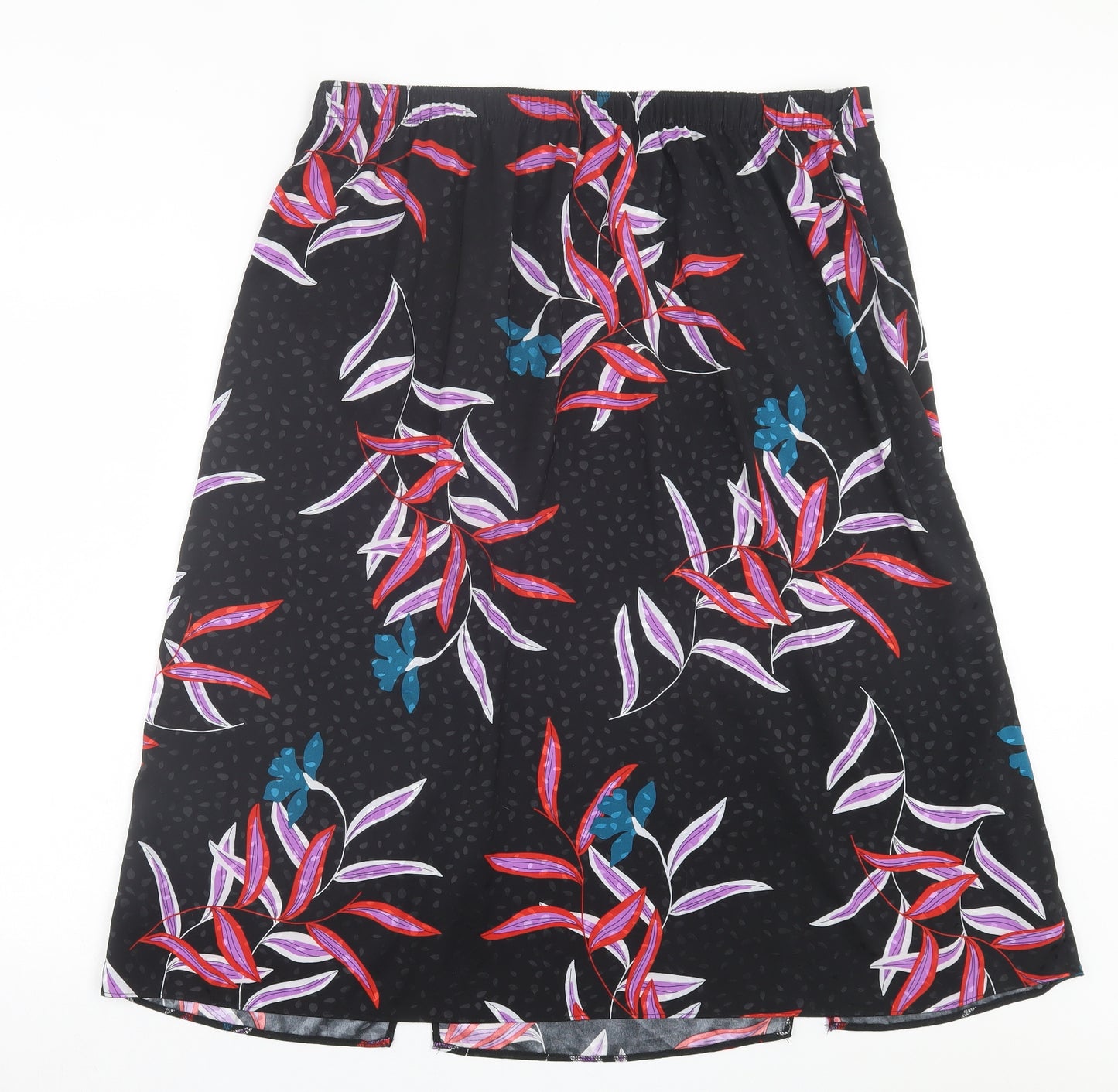 George Womens Black Floral Polyester A-Line Skirt Size 18