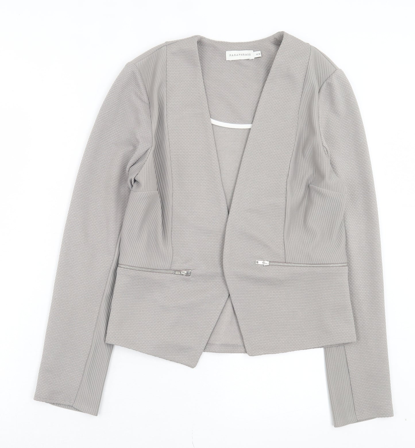 Paraphrase Womens Grey Jacket Blazer Size 10