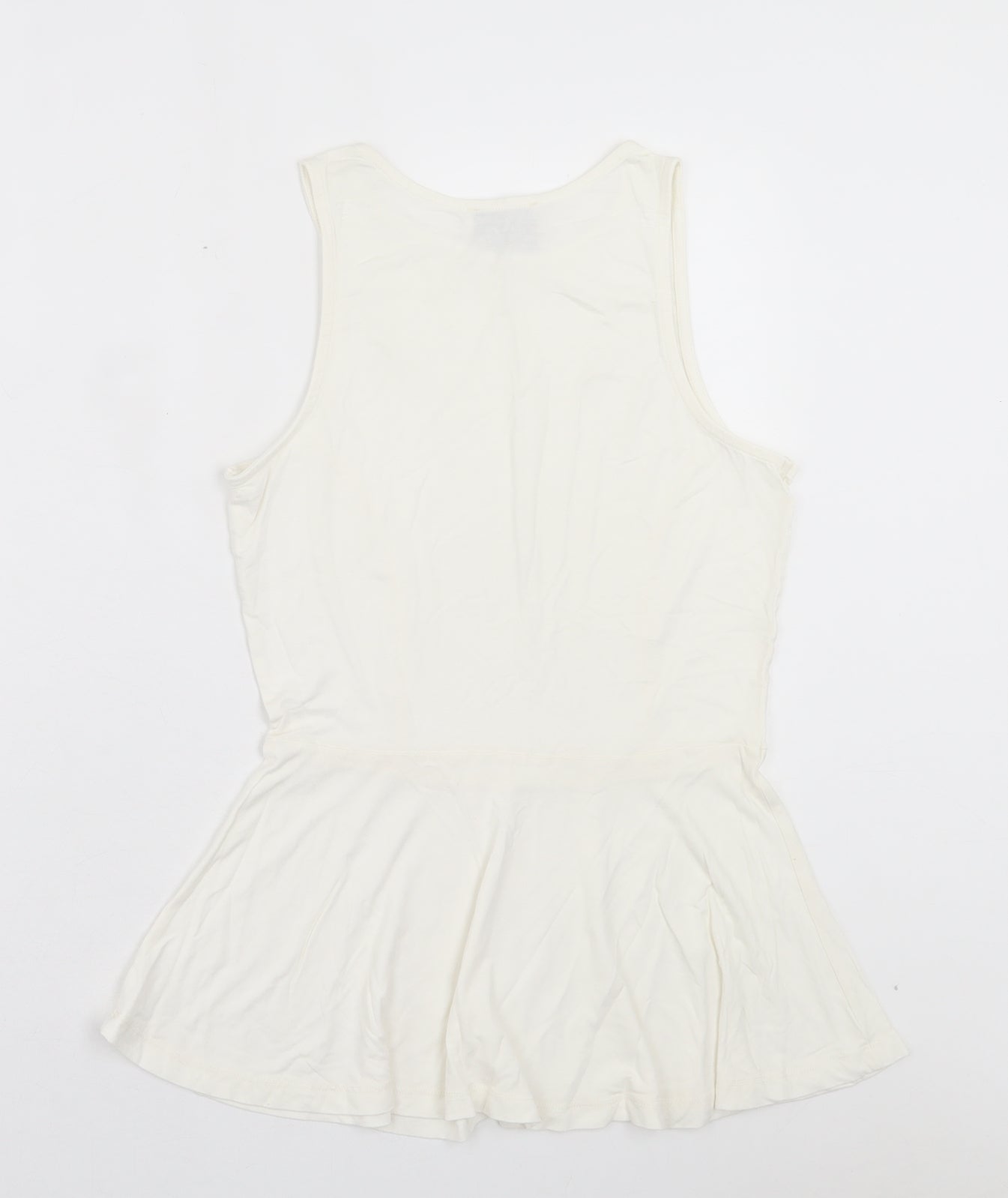 NEXT Womens White Viscose Basic Tank Size 10 Crew Neck