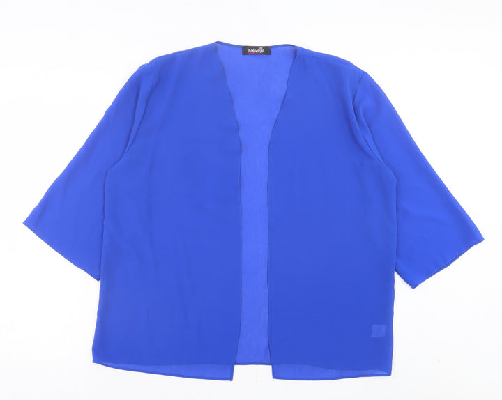 Nouvelle Womens Blue Polyester Jersey Blouse Size M V-Neck