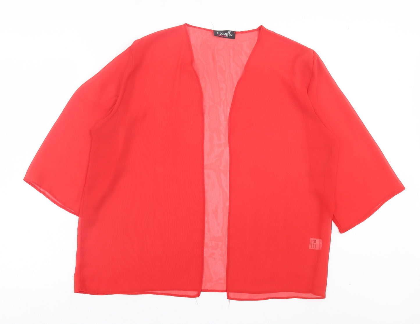 Nouvelle Womens Red Polyester Kimono Blouse Size M V-Neck
