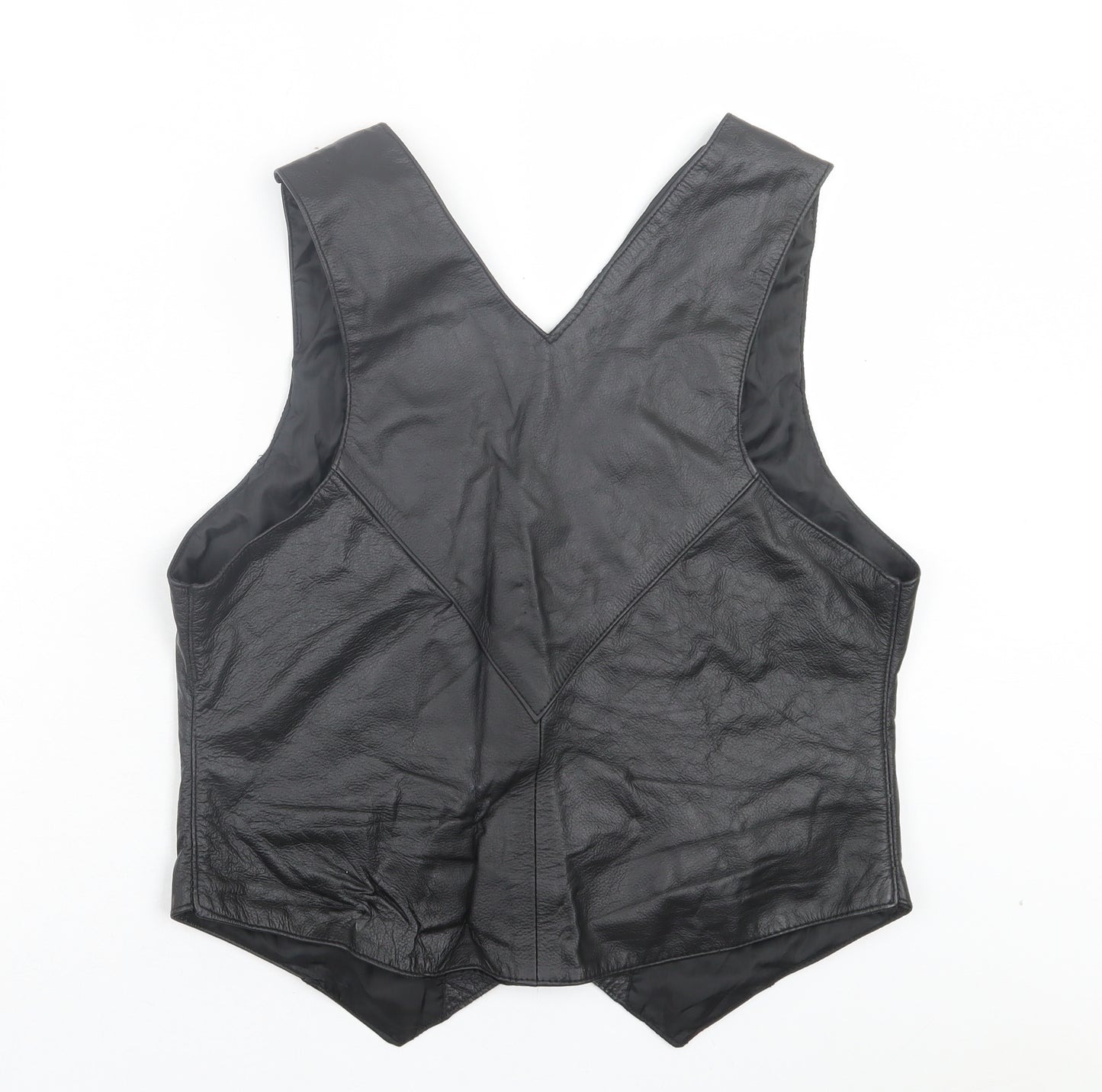BikerWears.com Mens Black Gilet Jacket Size M Zip