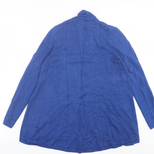 Zara Womens Blue V-Neck Acrylic Cardigan Jumper Size S