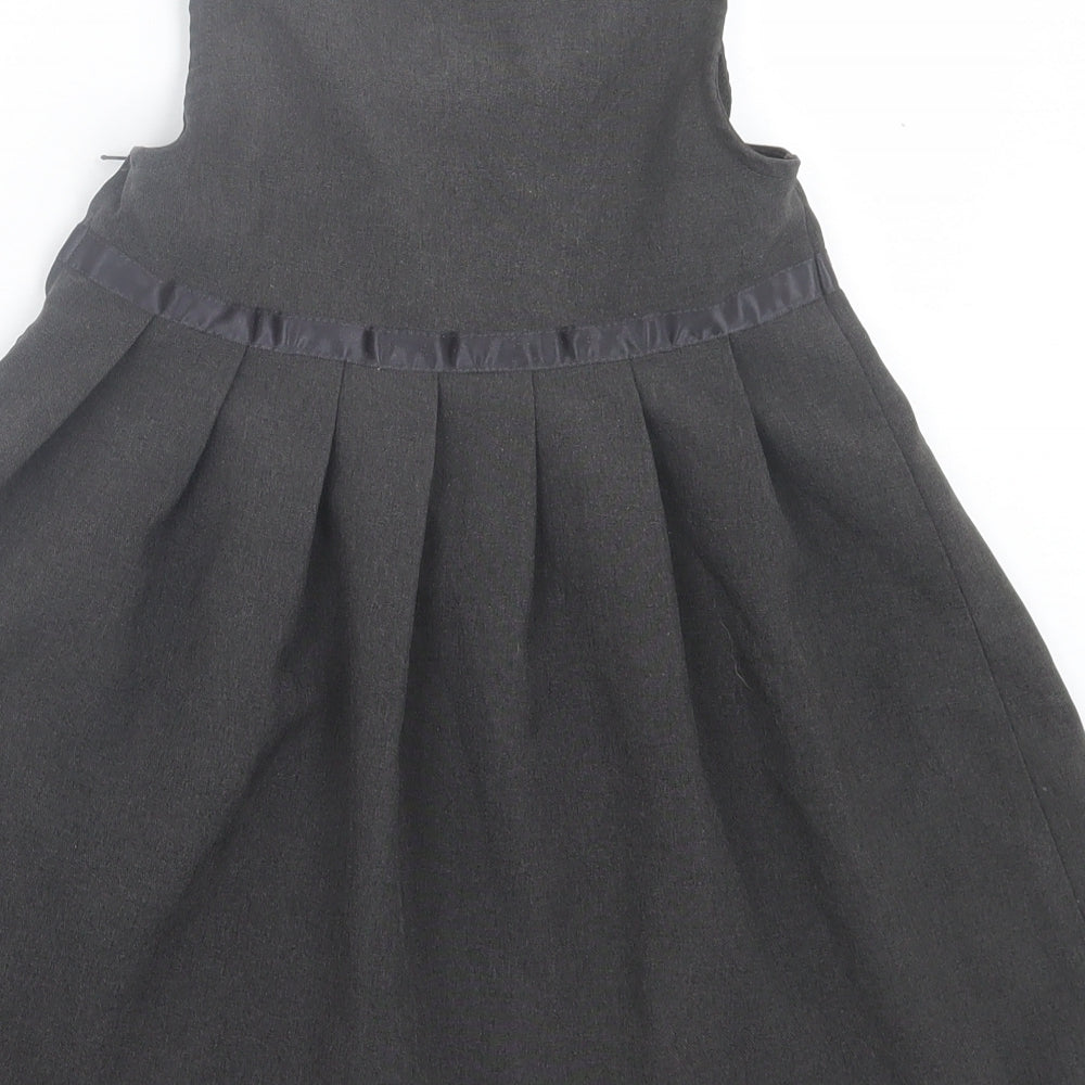 BHS Girls Grey Polyester A-Line Size 5 Years Crew Neck Zip - School Wear