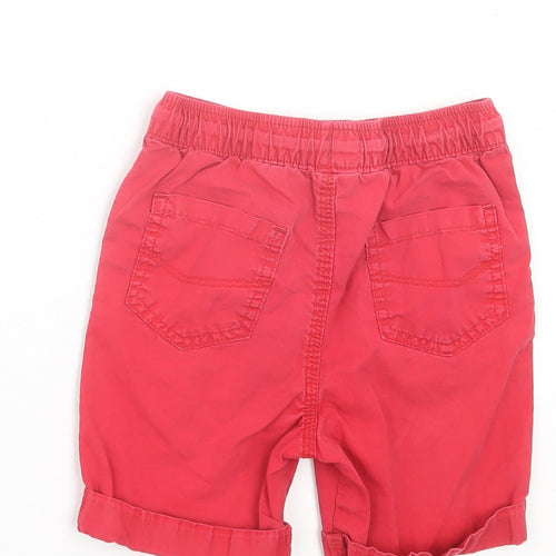 George Boys Red Cotton Cropped Trousers Size 2-3 Years Regular Drawstring - Shorts