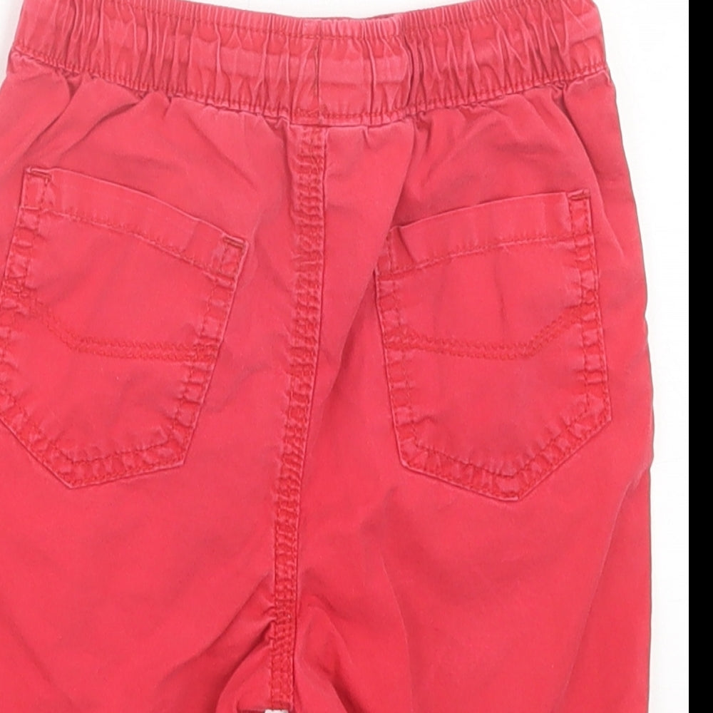 George Boys Red Cotton Cropped Trousers Size 2-3 Years Regular Drawstring - Shorts