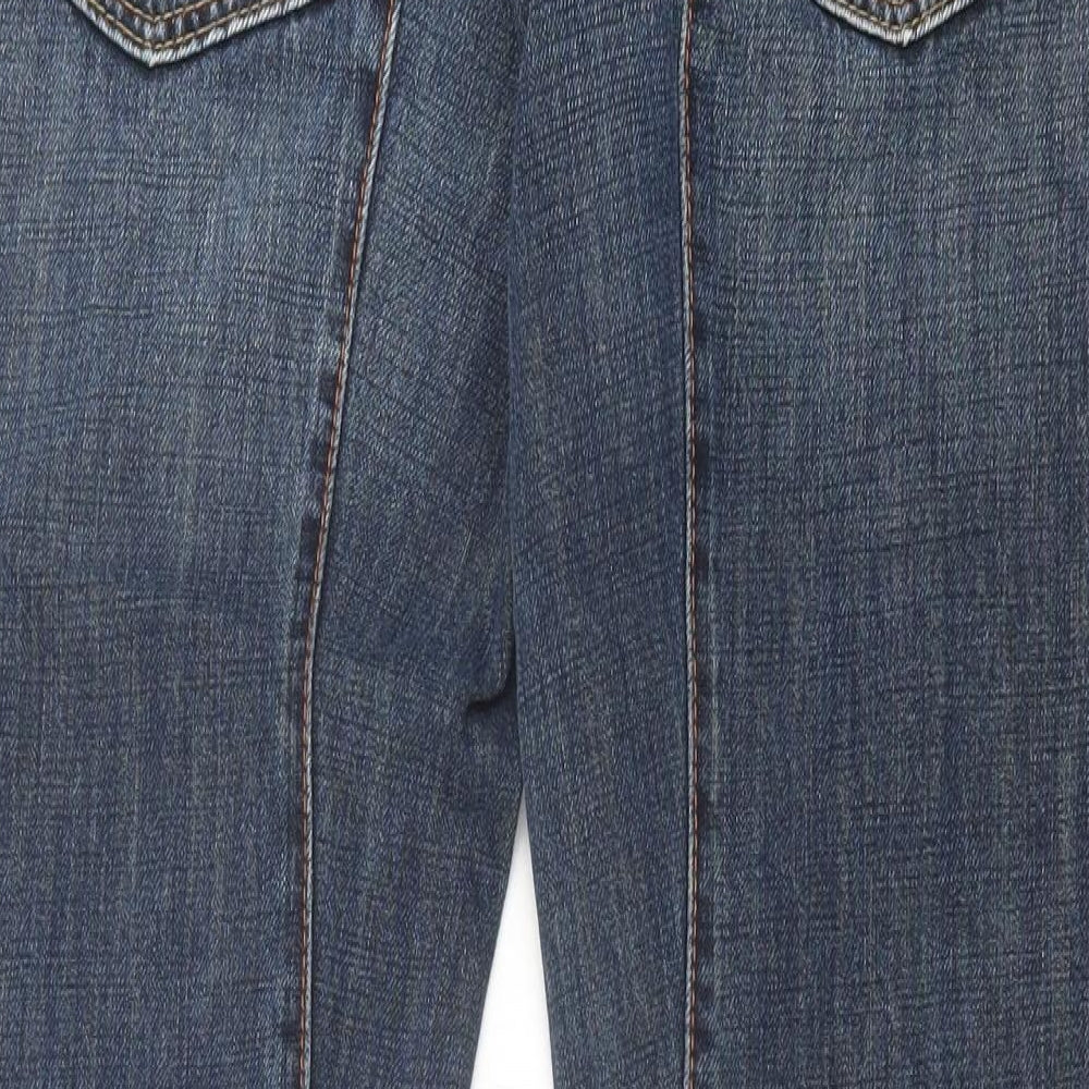 HUGO BOSS Mens Blue Cotton Straight Jeans Size 32 in L32 in Regular Button