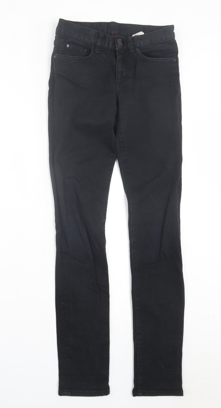 H&M Womens Black Cotton Skinny Jeans Size 4 L30 in Regular Button