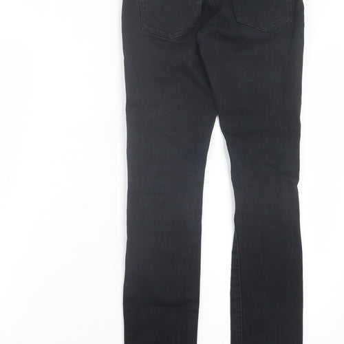 H&M Womens Black Cotton Skinny Jeans Size 4 L30 in Regular Button