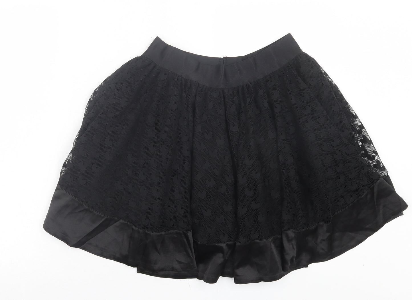 Jawbreaker Womens Black Geometric Polyester A-Line Skirt Size L