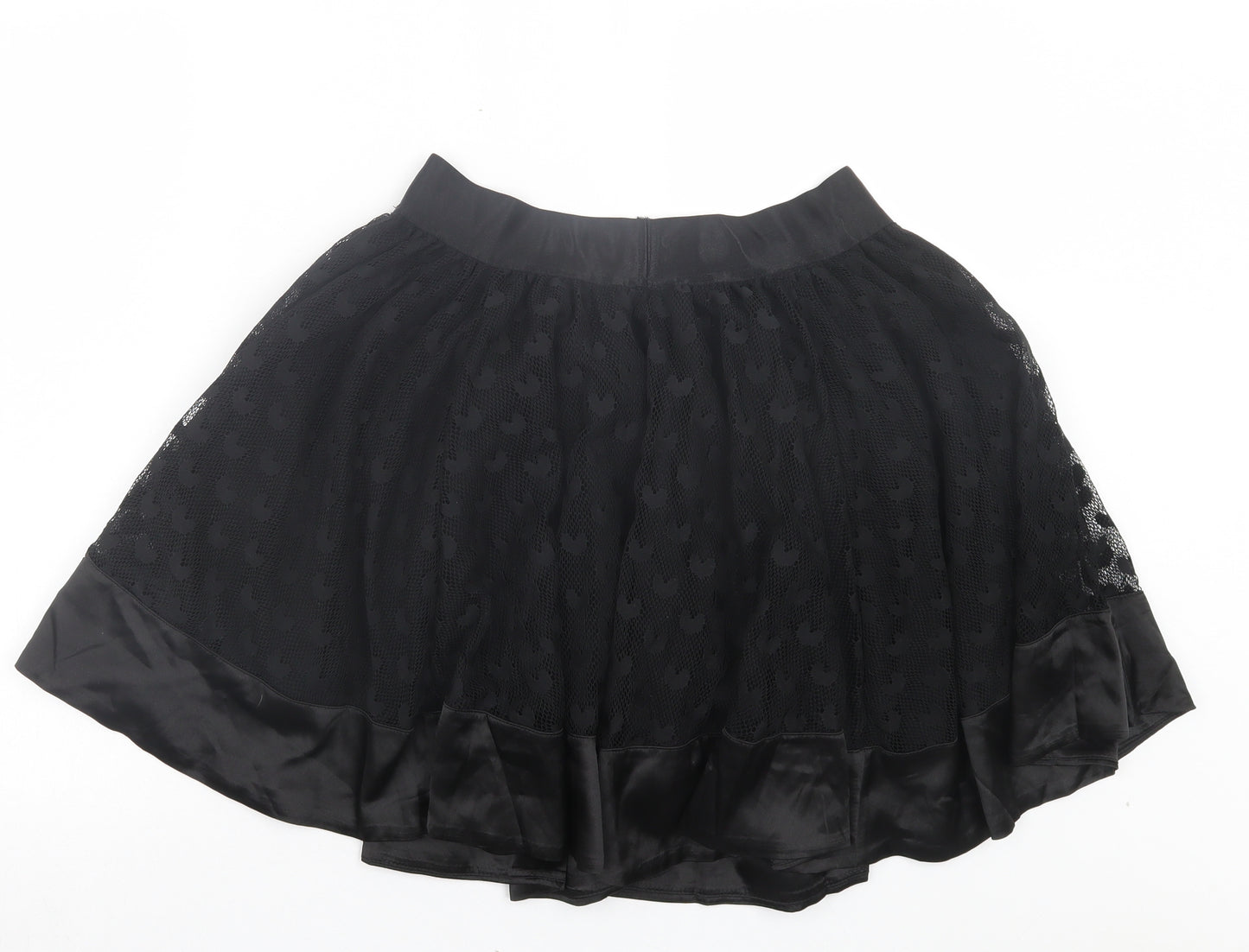 Jawbreaker Womens Black Geometric Polyester A-Line Skirt Size L