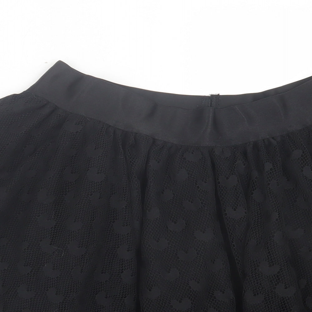 Jawbreaker Womens Black Geometric Polyester A-Line Skirt Size L