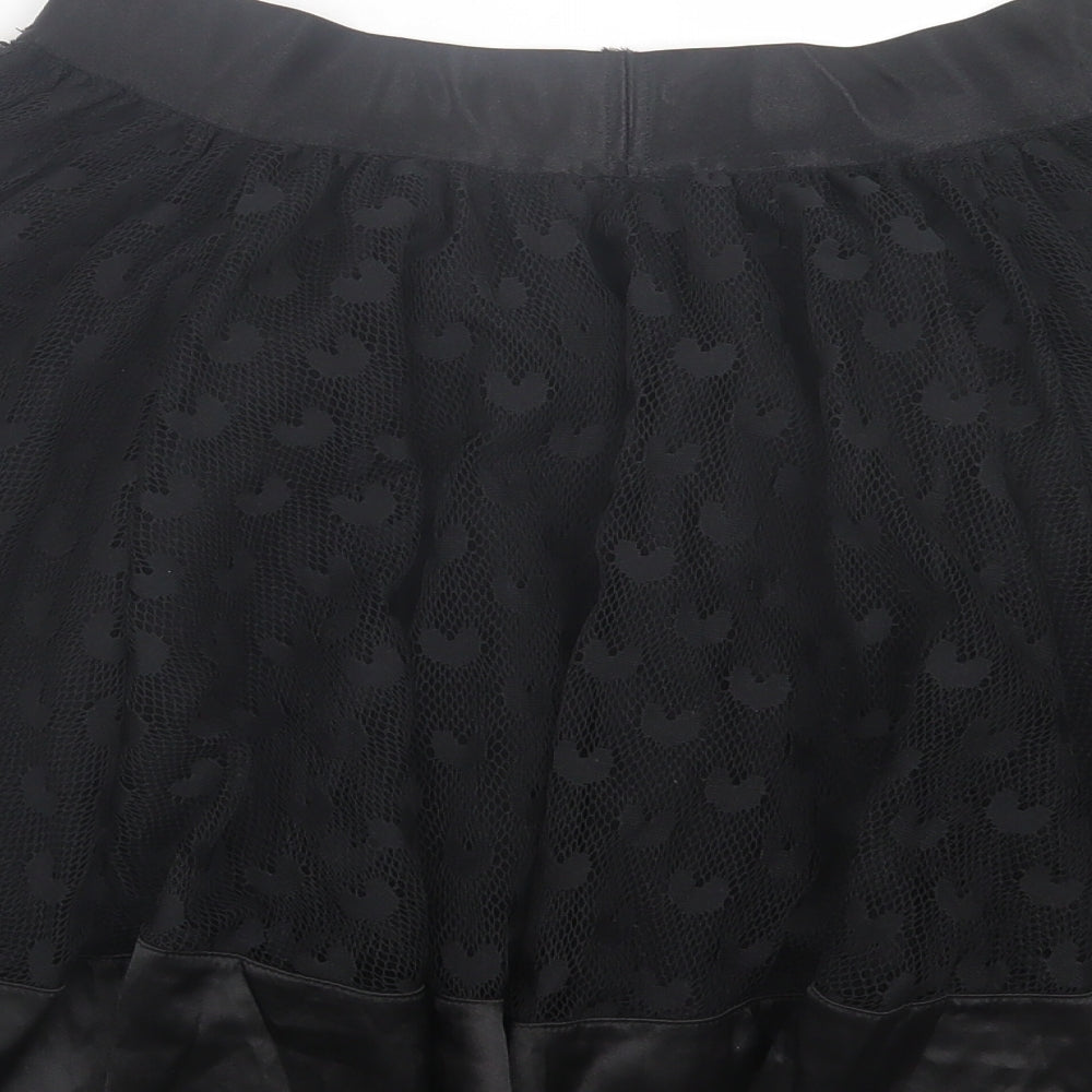 Jawbreaker Womens Black Geometric Polyester A-Line Skirt Size L