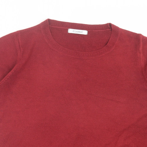 Marks and Spencer Womens Red Crew Neck Acrylic Pullover Jumper Size 12