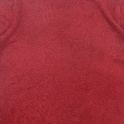 Marks and Spencer Womens Red Crew Neck Acrylic Pullover Jumper Size 12