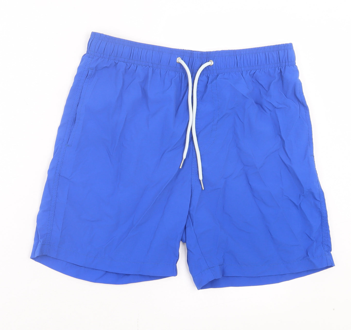 Coco Republic Mens Blue Polyester Sweat Shorts Size 34 in L6 in Regular Drawstring - Swim Short