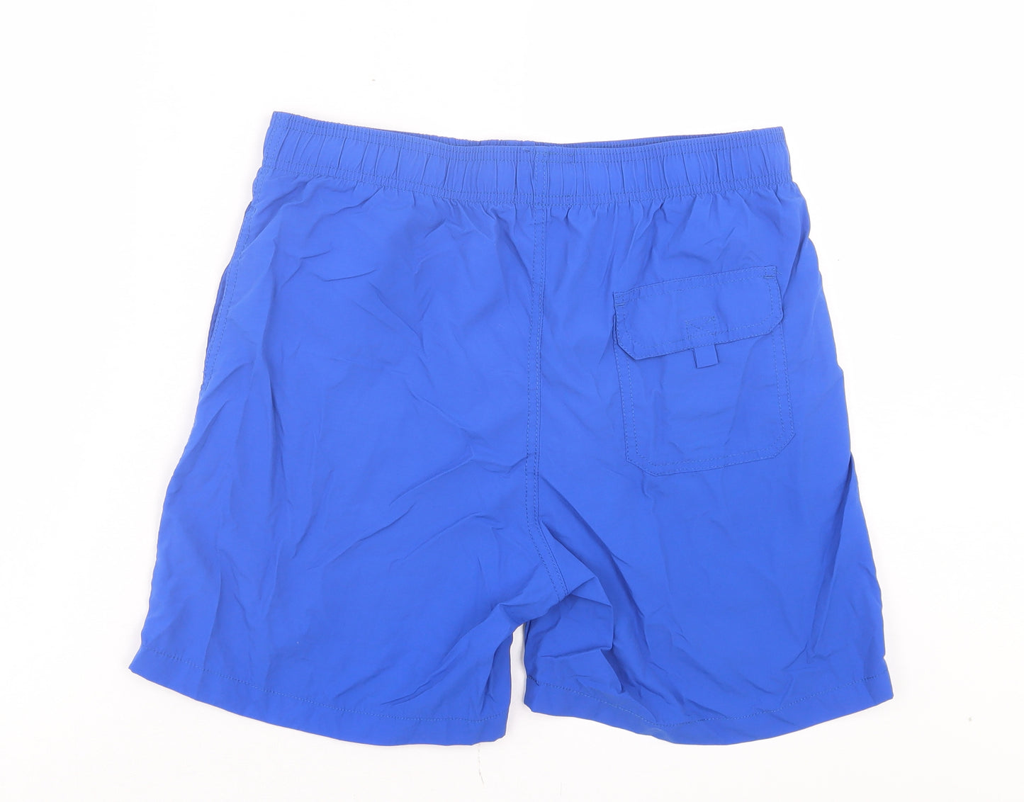 Coco Republic Mens Blue Polyester Sweat Shorts Size 34 in L6 in Regular Drawstring - Swim Short