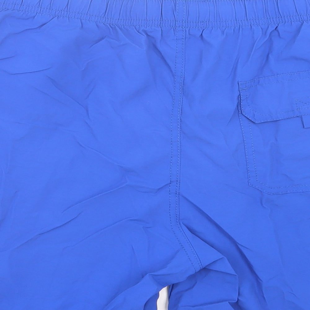 Coco Republic Mens Blue Polyester Sweat Shorts Size 34 in L6 in Regular Drawstring - Swim Short