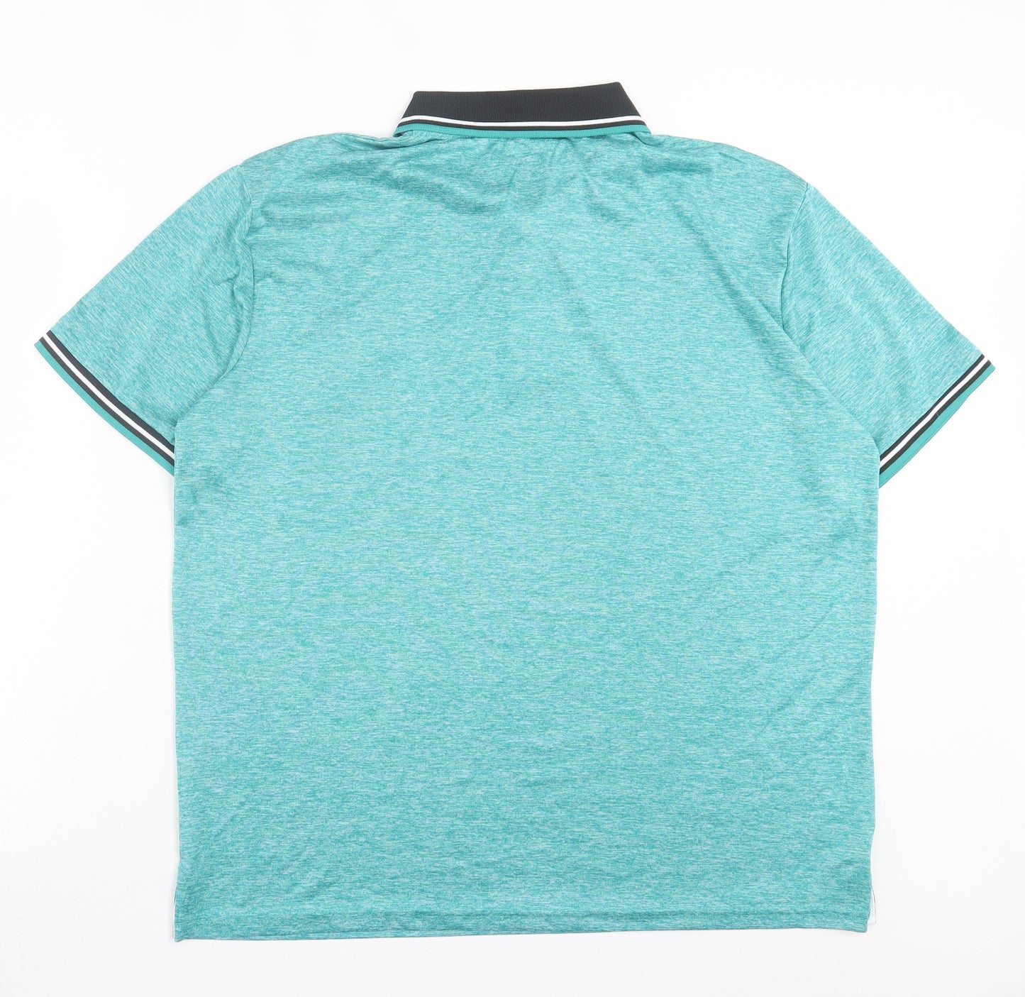 Atlas For Men Mens Green Polyester Basic Polo Size XL Collared Button - Sport Outdoor Team