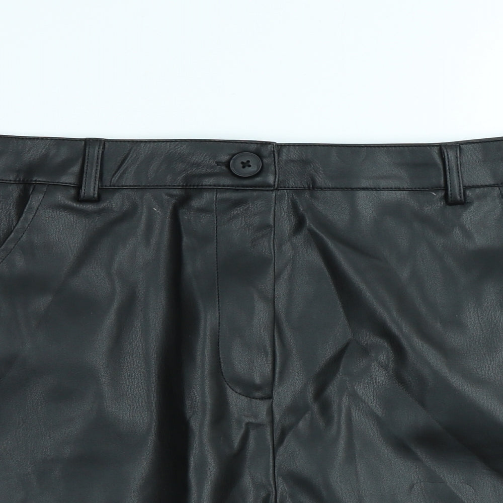 Primark Womens Black Polyester Bermuda Shorts Size 20 Regular Button