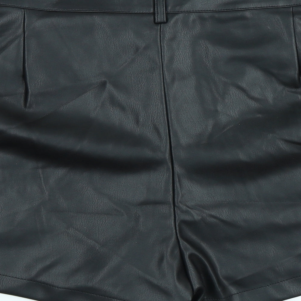 Primark Womens Black Polyester Bermuda Shorts Size 20 Regular Button